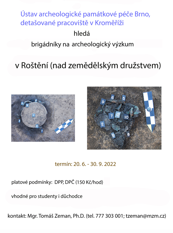 Nabídka brigády: Archeologický výzkum v Roštění
